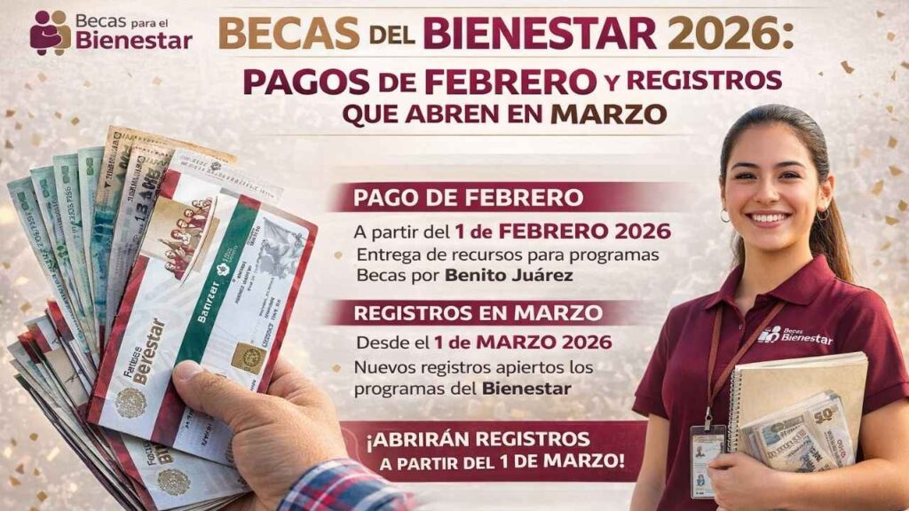 Becas del Bienestar 2026: pagos de febrero y registros que abren en marzo