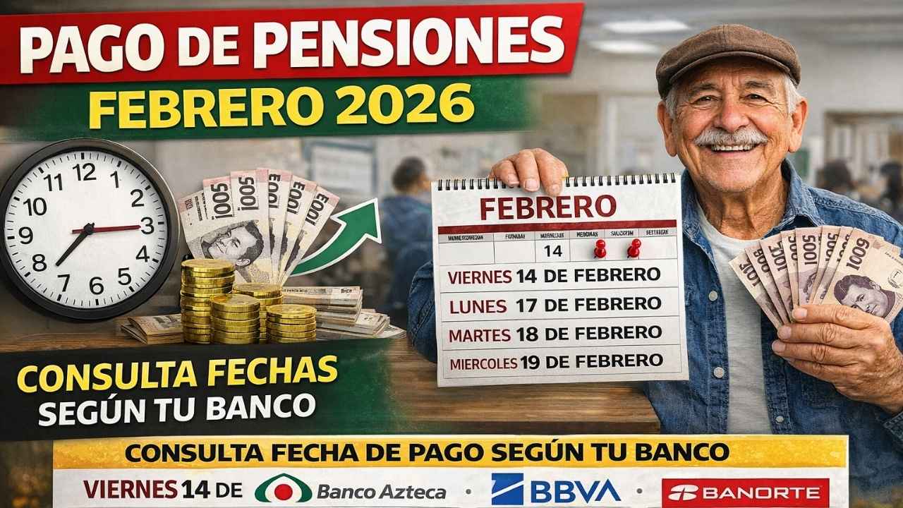 Pago de pensiones febrero 2026: consulta fechas según tu banco